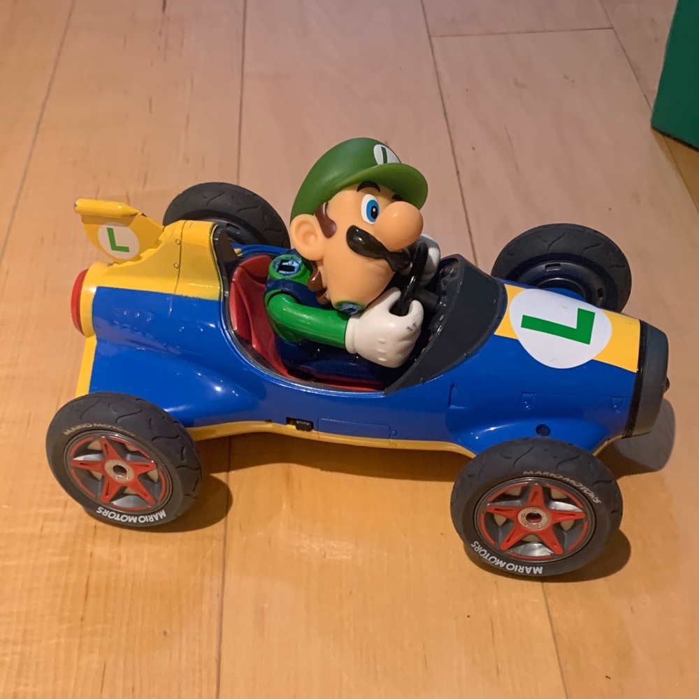 Luigi Themed Blue and Green Racer Toy Car - Kids Vehicles